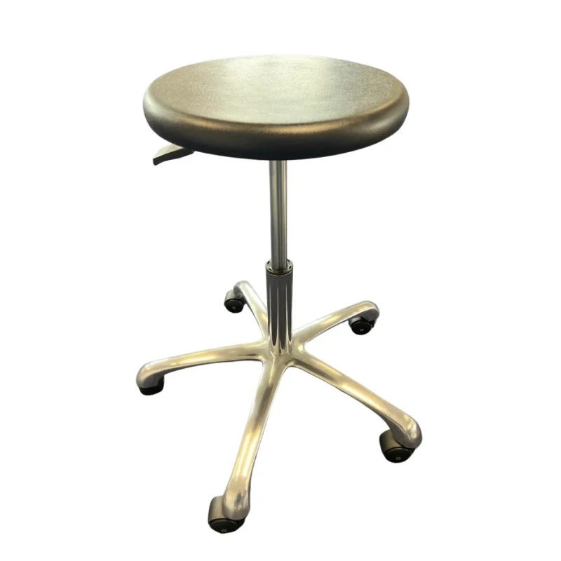 RS PRO Black Plastic Adjustable Stool, Wheeled, 4 kg Capacity, Height 43–63 cm 125-2401