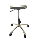 RS PRO Black Plastic Adjustable Stool, Wheeled, 4 kg Capacity, Height 43–63 cm 125-2401