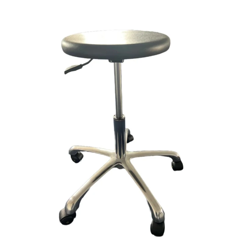 RS PRO Black Plastic Adjustable Stool, Wheeled, 4 kg Capacity, Height 43–63 cm 125-2401
