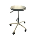 RS PRO Black Plastic Adjustable Stool, Wheeled, 4 kg Capacity, Height 43–63 cm 125-2401