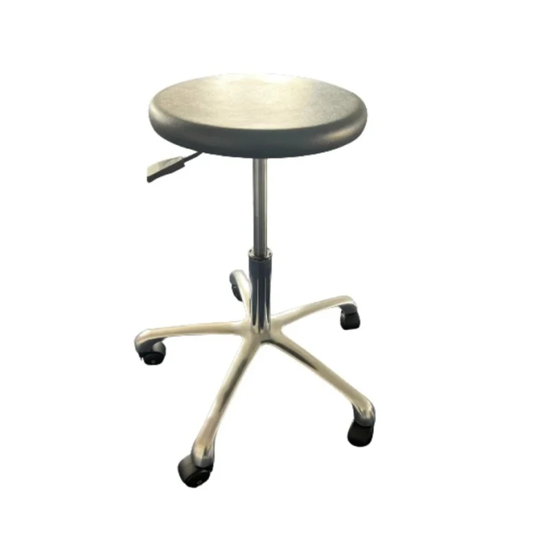 RS PRO Black Plastic Adjustable Stool, Wheeled, 4 kg Capacity, Height 43–63 cm 125-2401