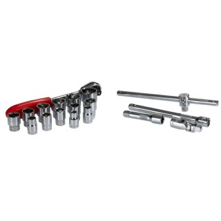 RS PRO 18-Piece 3/8 Inch 6 Point Socket Set, Chrome Vanadium Steel, Square Drive 125-3053