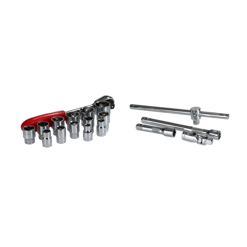RS PRO 18-Piece 3/8 Inch 6 Point Socket Set, Chrome Vanadium Steel, Square Drive 125-3053