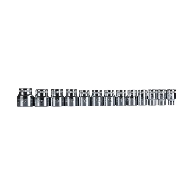 RS PRO 18-Piece 3/8 Inch 6 Point Socket Set, Chrome Vanadium Steel, Square Drive 125-3053