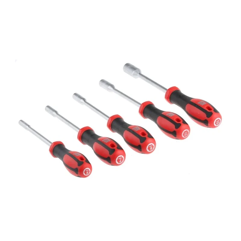 RS PRO Hexagon Nut Driver Set VDE/1000V Approved, 5 Piece, Chrome Vanadium Steel, 125 mm Blade 125-3062