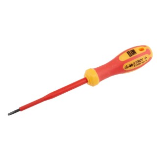 RS PRO Insulated Slotted Screwdriver 100 mm Blade, VDE 1000V Approved, Ergonomic Handle, 125-3079