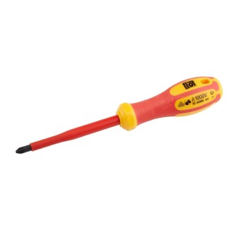 RS PRO Insulated Pozidriv Screwdriver PZ2 Tip, 100 mm Blade, VDE/1000V Approved, 210mm Overall 125-3087