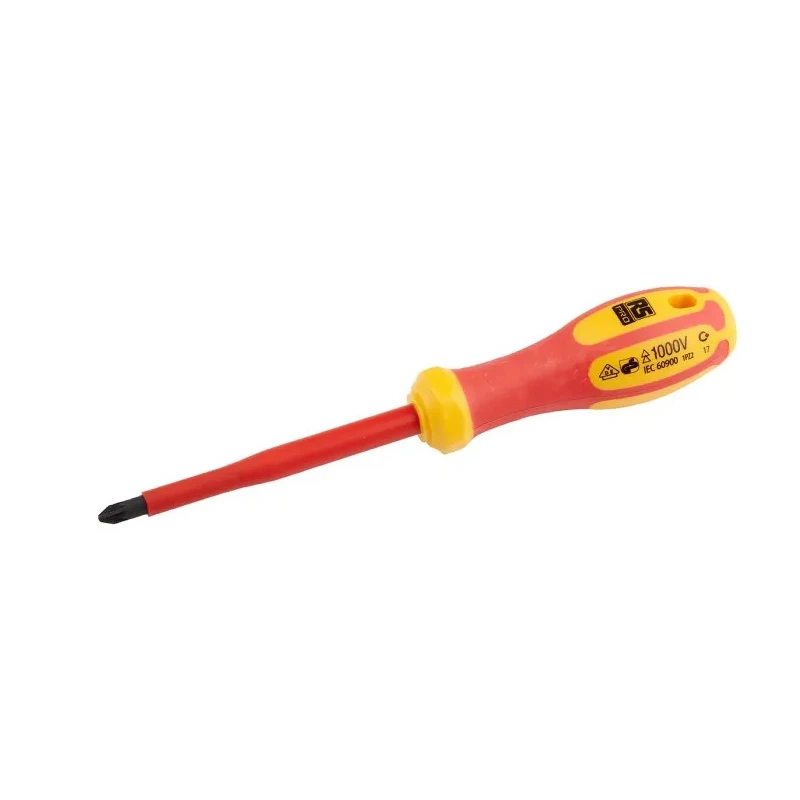 RS PRO Insulated Pozidriv Screwdriver PZ2 Tip, 100 mm Blade, VDE/1000V Approved, 210mm Overall 125-3087