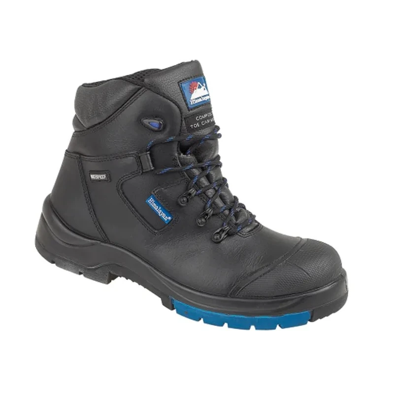 Himalayan Black Unisex Safety Boots, Size EU 41, Composite Midsole, Oil & Water Resistant, EN ISO 20345, 5160BK070