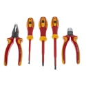 RS PRO 5-Piece Insulated Cutter & Plier Set 125-3096, Chrome Vanadium Steel, VDE/1000V Approved