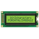 Fordata LCD Alphanumeric Display, 2 x 16 Characters, LED Backlight, 66 x 16 mm Viewing Area, -20°C to FC1602B01-FHYYBW-51SE