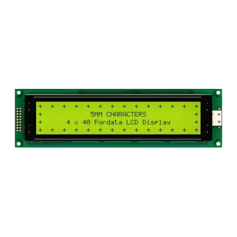 Fordata LCD Alphanumeric Display, 4 x 40 Character Matrix, LED Backlight, Green/Yellow, FC4004A00-FHYYBW-51SE