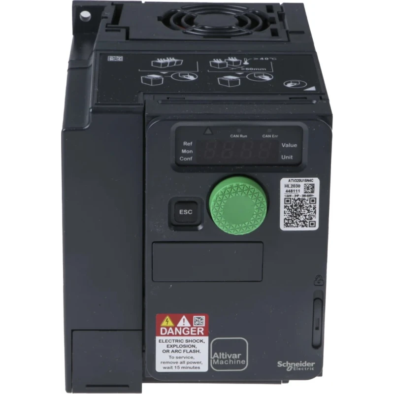 Schneider Electric ATV320U15N4C Variable Speed Drive 1.5 kW 3-Phase DIN Rail, 500V Max Output, 4.1A, IP20