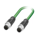 Phoenix Contact NBC Cat5 Industrial Ethernet Cable, 4 Core, Green PVC, Shielded, 5m, 600V, M12 Male Connectors 