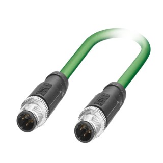 Phoenix Contact NBC Cat5 Industrial Ethernet Cable, 4 Core, Green PVC, Shielded, 5m, 600V, M12 Male Connectors 
