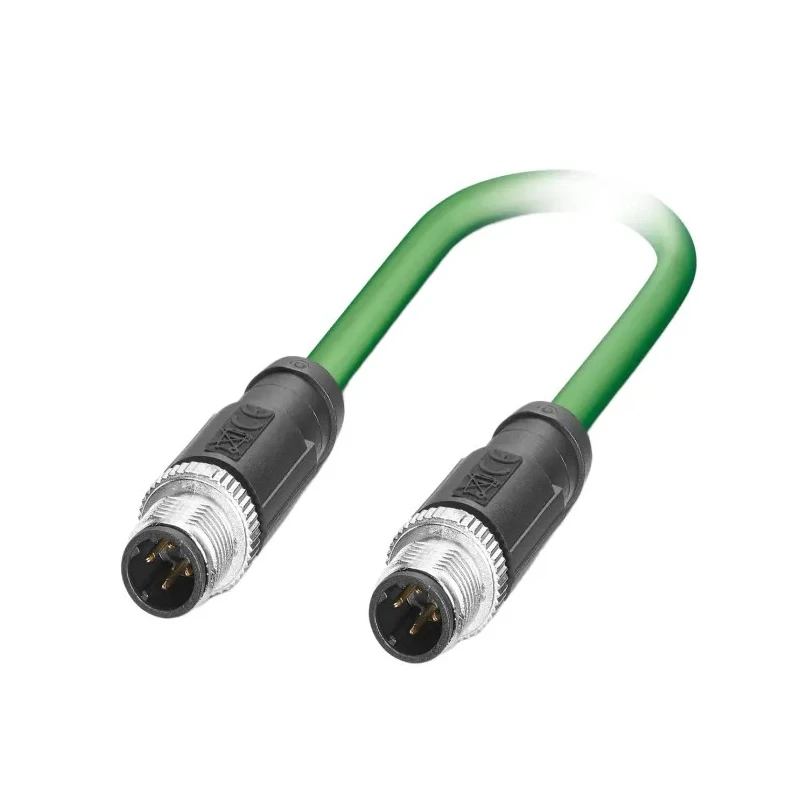 Phoenix Contact NBC Cat5 Industrial Ethernet Cable, 4 Core, Green PVC, Shielded, 5m, 600V, M12 Male Connectors 