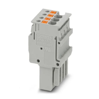 Phoenix Contact DIN Plug 4-Way Push-In, 16AWG–26AWG, 17.5A, Polyamide, Grey, 500V 3212536