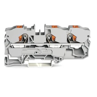 WAGO Feed Through Terminal Block, 800V, 57A, 10mm², Grey, Cage Clamp, 1-Level, Model 2210-1301