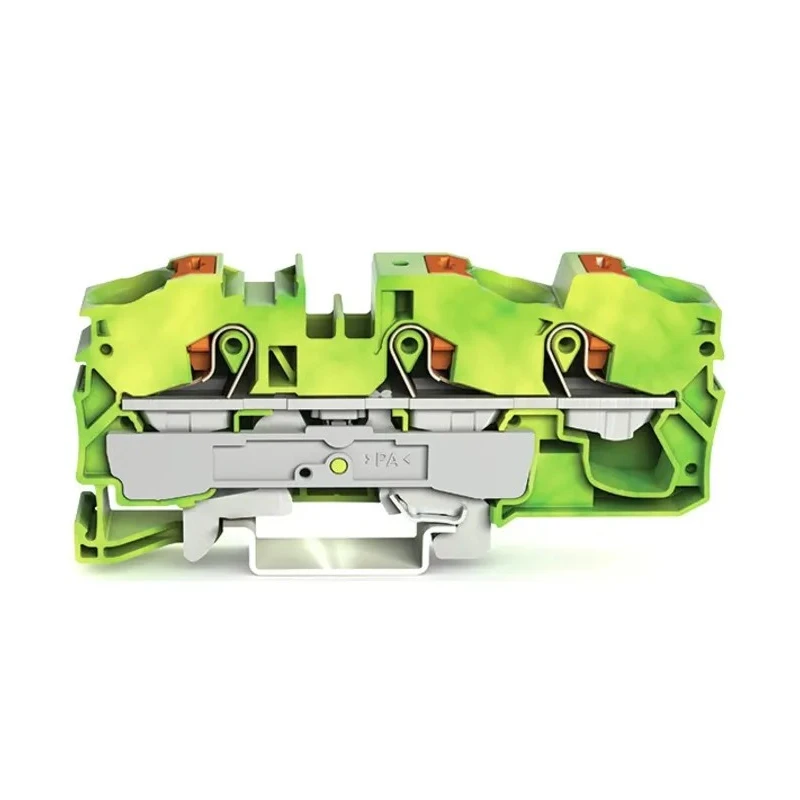 WAGO Earth Terminal Block, Green/Yellow, 16mm², 800V, 75A, Cage Clamp, ATEX, IECEx, 1-Level 2216-1307