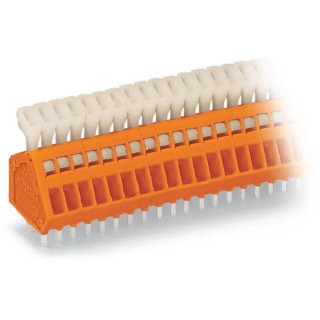 WAGO PCB Terminal Block, 5-Contact, 2.54 mm Pitch, 1 Row, Polyamide 66, Orange, Push-in, 150V, Model 233-505