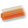 WAGO PCB Terminal Block, 5-Contact, 2.54 mm Pitch, 1 Row, Polyamide 66, Orange, Push-in, 150V, Model 233-505