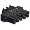 WAGO 770 Series Lighting Connector, Male/Female Cage Clamp, 5-Pole, 25A, 5-Way, IP20, 400V, Black