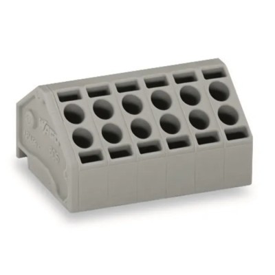 WAGO PCB Terminal Block, 8 Contacts, 5 mm Pitch, 1 Row, Female, Push-in Cage Clamp, 320V, Grey 806-108