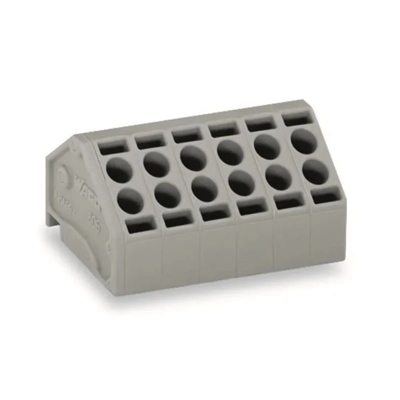 WAGO PCB Terminal Block, 8 Contacts, 5 mm Pitch, 1 Row, Female, Push-in Cage Clamp, 320V, Grey 806-108