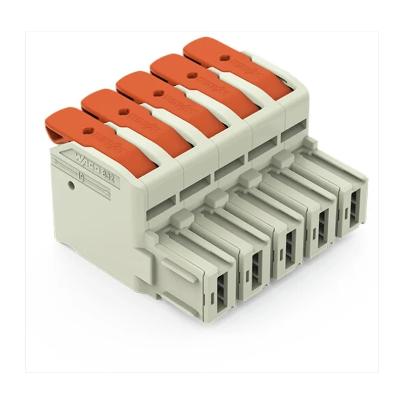 WAGO Pluggable Terminal Block, 5-Contact, 10.16 mm Pitch, 1 Row, 832-1105
