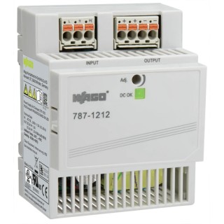 WAGO Switched Mode DIN Rail Power Supply 230V AC/DC Input, 24V DC 2.5A Output, 60W, IP20, 787-1212
