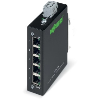 WAGO Unmanaged 5 Port Ethernet Switch, 852-111, 5 RJ45 Ports, DIN Rail Mount, 109.2x23.4x73.8 mm