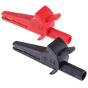 RS Pro Black & Red Crocodile Clip, Nickel Plated Steel Contact, 30A, Insulated 125-3740