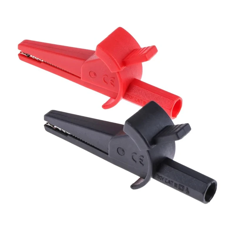 RS Pro Black & Red Crocodile Clip, Nickel Plated Steel Contact, 30A, Insulated 125-3740