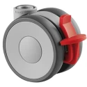 Tente Swivel Castor, 180 kg Capacity, 66 mm Wheel, Polyamide Ball Bearing, 5925UAP065L51-10 Kick Pedal