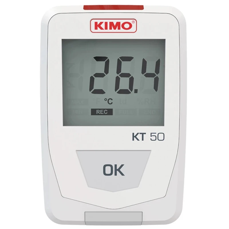 KIMO Temperature & Humidity Mini Data Logger KT-50, USB, IP65, LCD, -40°C to 70°C, 16,000 Point Storage