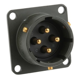 Amphenol Limited MIL Spec Circular Connector Female Olive, Box Mount, 4 Way, Straight, 14 Shell Size 62GB-12E14-04PN