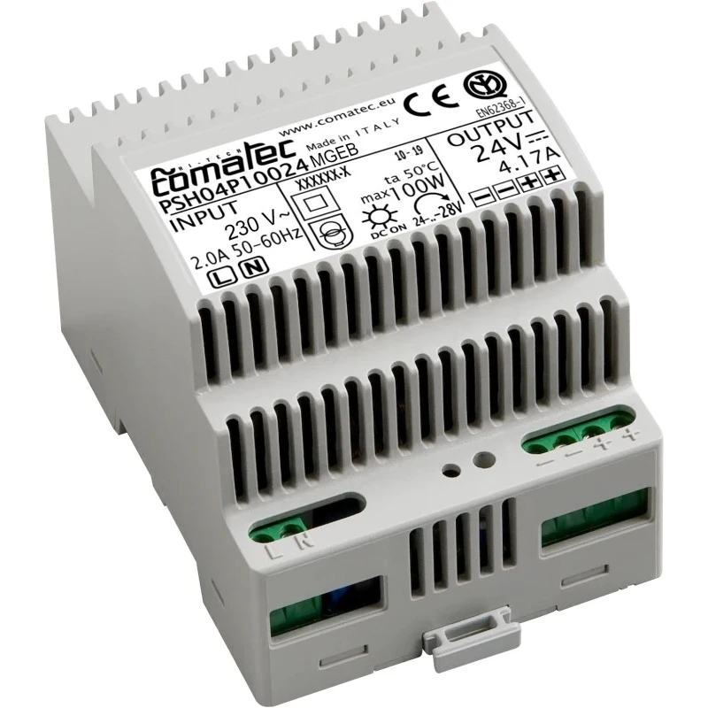 Comatec PSH Switched Mode DIN Rail Power Supply, 230V AC Input, 24V DC Output, 4.16A, 100W, PSH04P10024MGEB