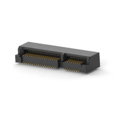TE Connectivity Right Angle Edge Connector Female, Surface Mount, 52 Contacts, 0.8 mm Pitch, 2 Row 1775862-2