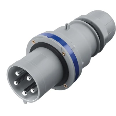 Scame Optima Industrial Power Connector 2P+PE 63A 230V Cable Mount Straight IP44 Blue 