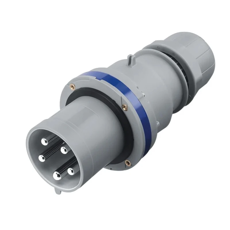 Scame Optima Industrial Power Connector 2P+PE 63A 230V Cable Mount Straight IP44 Blue 