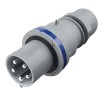 Scame Optima Industrial Power Connector 2P+PE 63A 230V Cable Mount Straight IP44 Blue