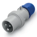 Scame Optima Industrial Power Connector 2P+PE 63A 230V Cable Mount Straight IP44 Blue 