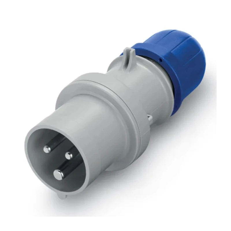 Scame Optima Industrial Power Connector 2P+PE 63A 230V Cable Mount Straight IP44 Blue 