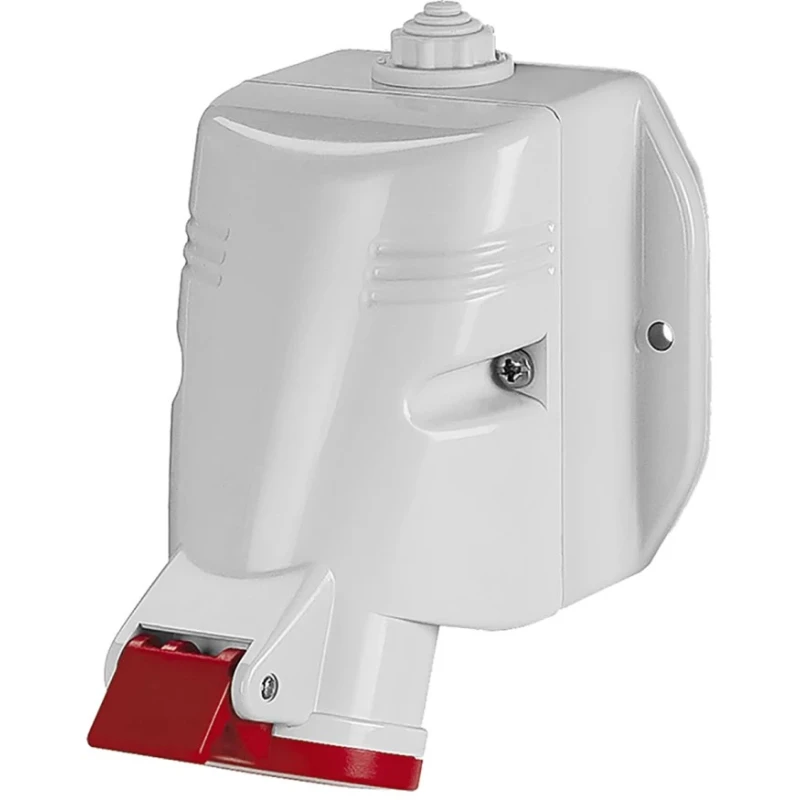 Scame Wall Mount Industrial Power Connector 32A, 415V, Angled 3P+N+PE, Thermoplastic, IP44 Red 
