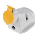 Scame Wall Mount Industrial Power Connector 2P+PE 16A 110V IP44 Yellow Angled Thermoplastic OPTIMA-TOP 
