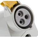 Scame Wall Mount Industrial Power Connector 2P+PE 16A 110V IP44 Yellow Angled Thermoplastic OPTIMA-TOP 
