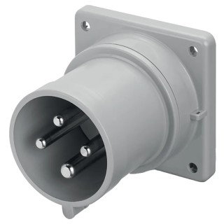 Scame Optima Panel Mount Industrial Power Connector 3P+PE Straight, 32A, 415V, Red IP44 