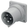 Scame Optima Panel Mount Industrial Power Connector 3P+PE Straight, 32A, 415V, Red IP44