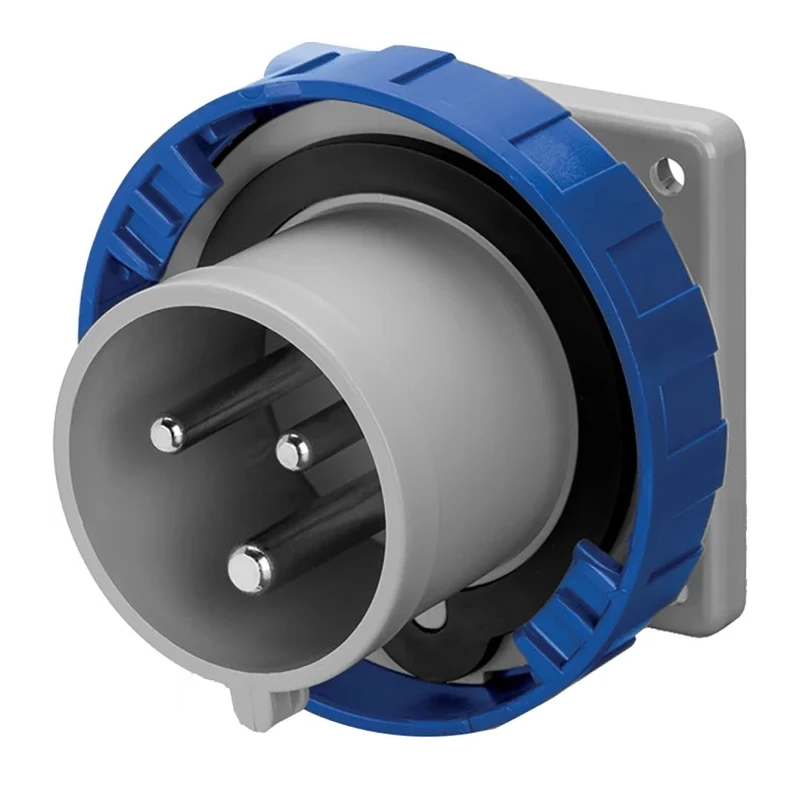 Scame Optima IP67 Panel Mount Industrial Power Connector 2P+PE, 32A, 230V, Blue, Straight, Screw Termination 