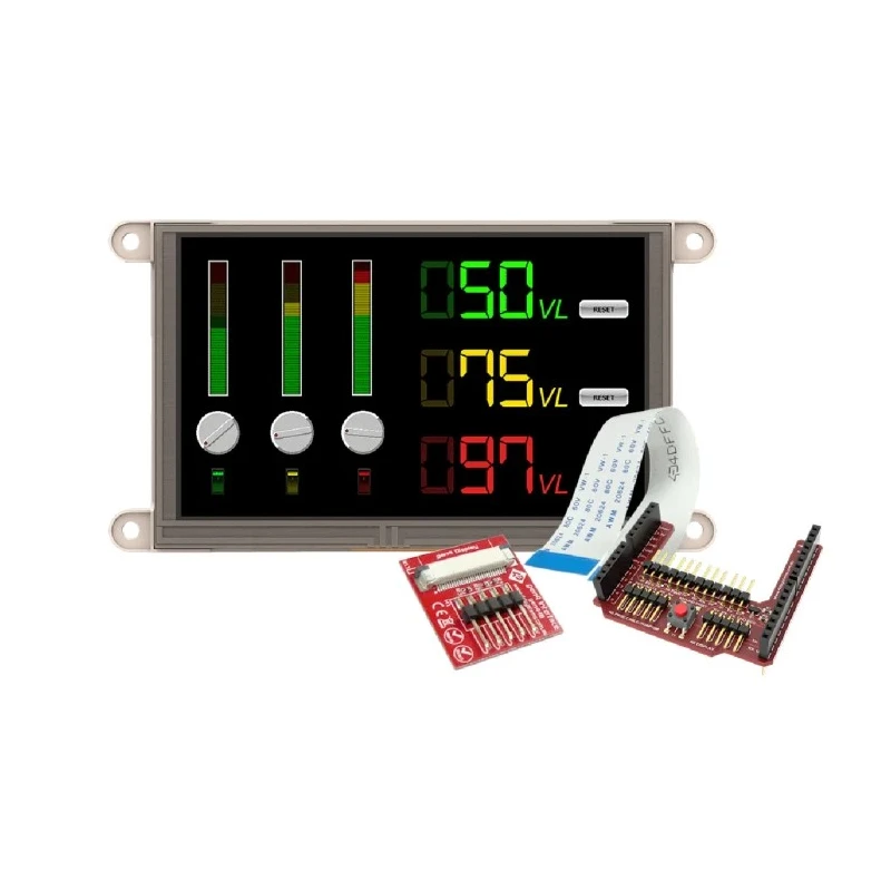4D Systems 5 Inch Arduino Compatible TFT LCD Display Module, 800x480 Resolution, Resistive Touch, Diablo16 Processor gen4